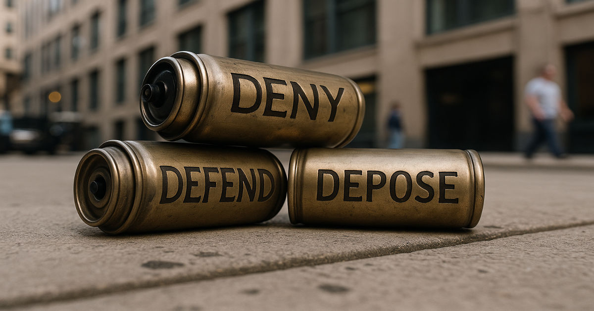 Deny. Defend. Depose.